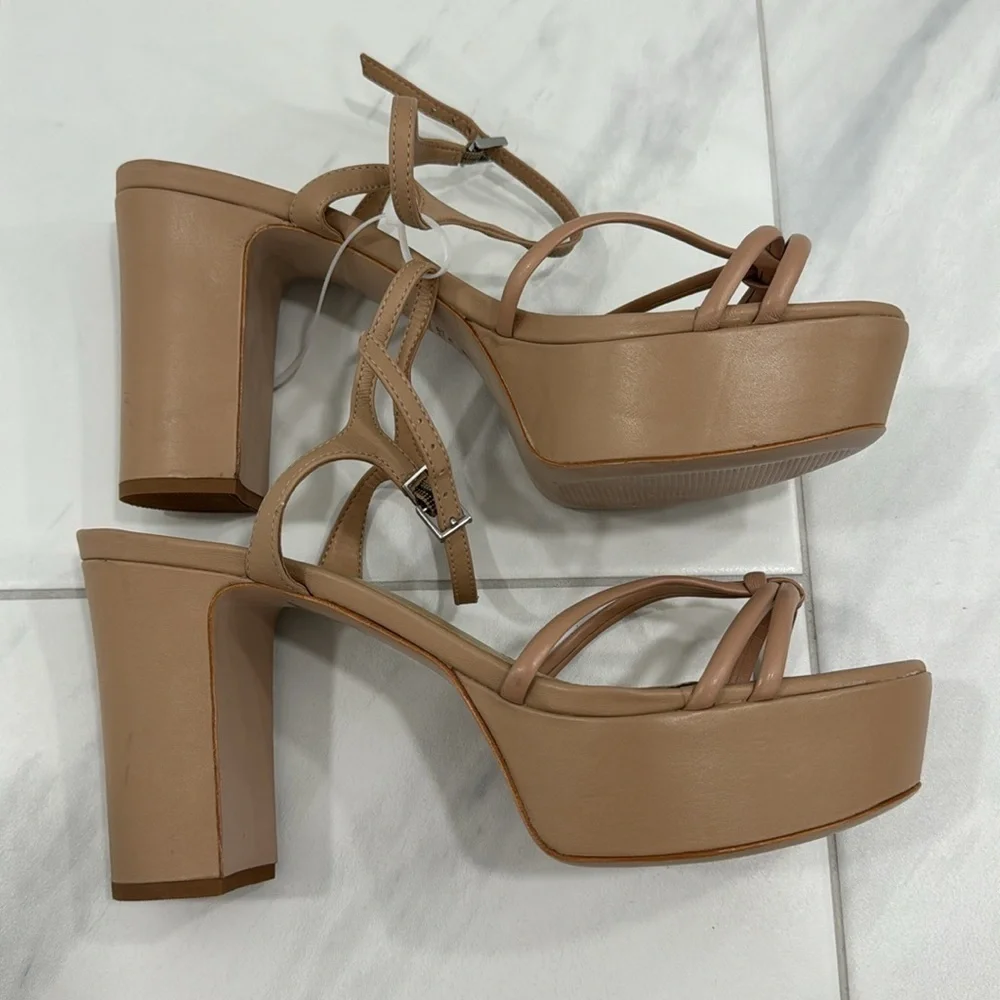 NEW! SCHUTZ True Beige Kelsie Platform Sandal - Size 10.5
